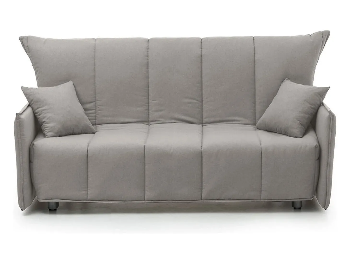 Sofá-cama Dabarc, sofá de 3 lugares, 100% Fabricado na Itália, Sofá da sala com abertura para carrinho, em tecido acolchoado, com braços padrão, 190x90h85 cm, Cinza