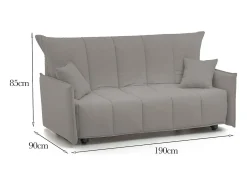 Sofá-cama Dabarc, sofá de 3 lugares, 100% Fabricado na Itália, Sofá da sala com abertura para carrinho, em tecido acolchoado, com braços padrão, 190x90h85 cm, Cinza