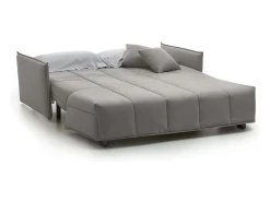 Sofá-cama Dabarc, sofá de 3 lugares, 100% Fabricado na Itália, Sofá da sala com abertura para carrinho, em tecido acolchoado, com braços padrão, 190x90h85 cm, Cinza
