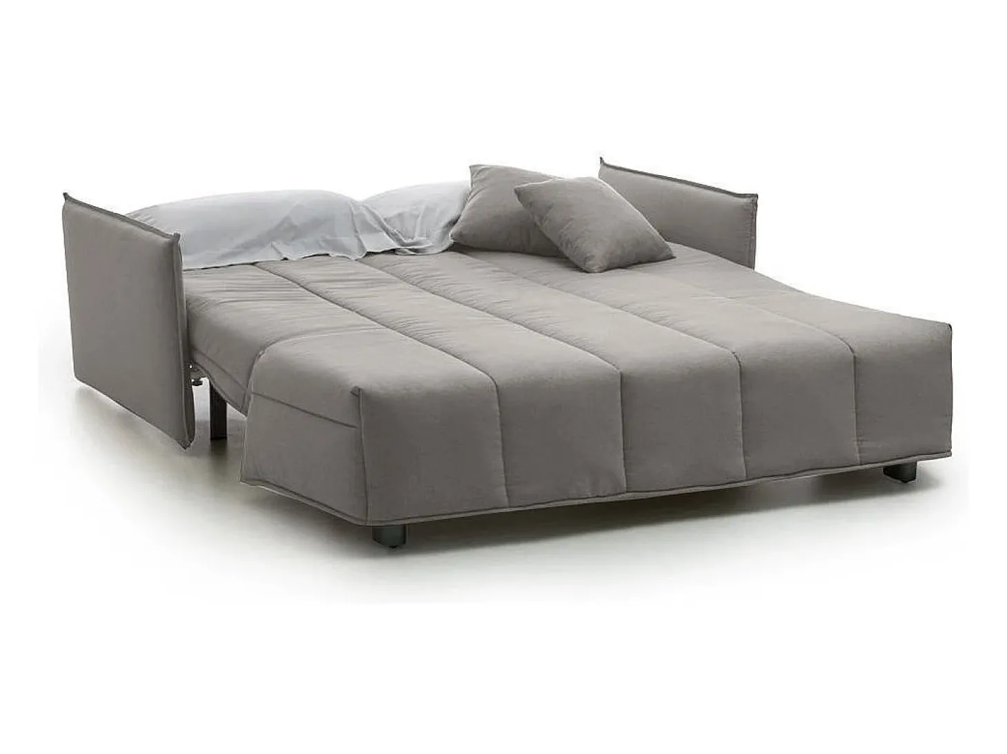 Sofá-cama Dabarc, sofá de 3 lugares, 100% Fabricado na Itália, Sofá da sala com abertura para carrinho, em tecido acolchoado, com braços padrão, 190x90h85 cm, Cinza