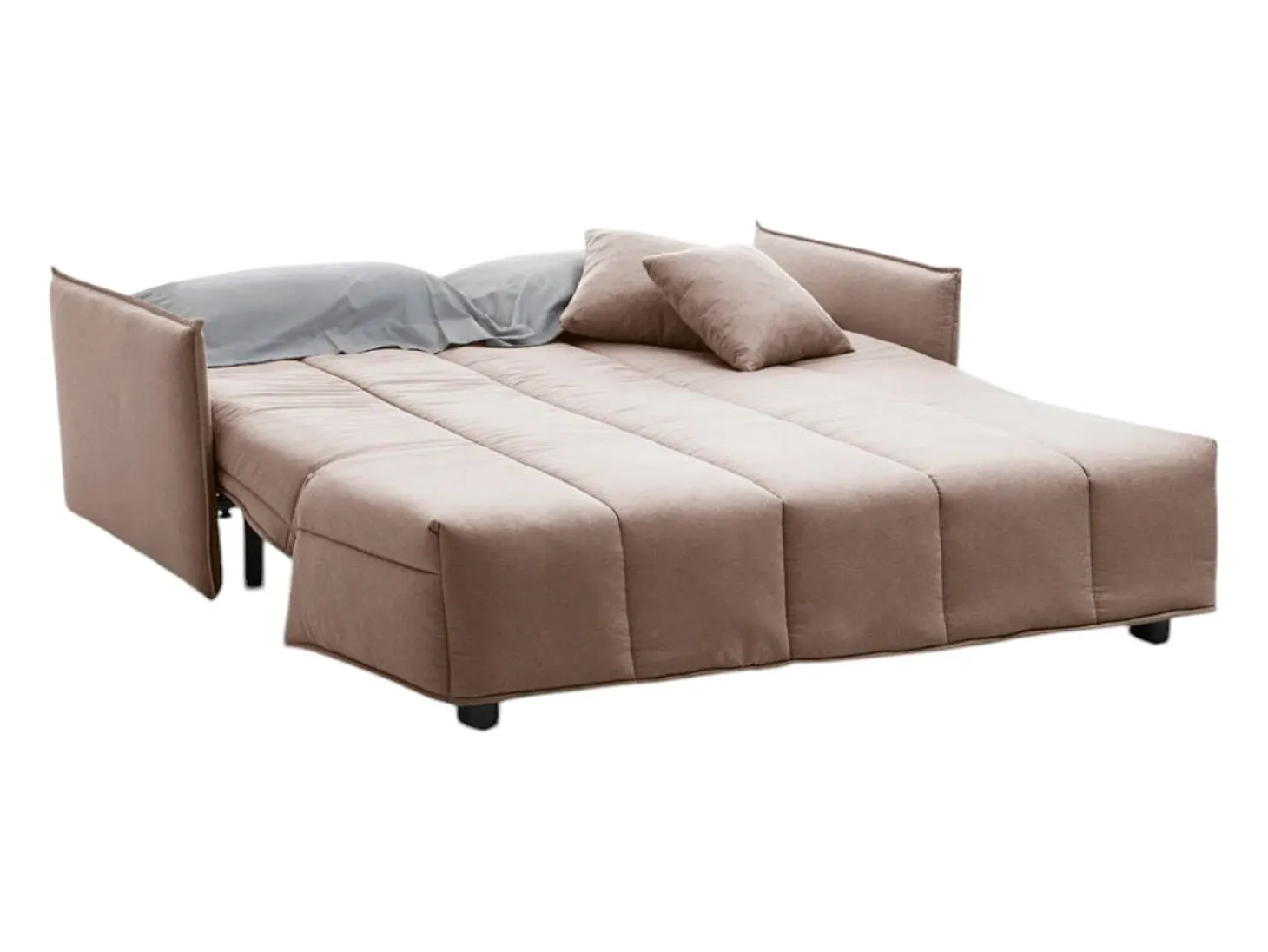 Sofá-cama Dabarc, sofá de 3 lugares, 100% Fabricado na Itália, Sofá da sala com abertura para carrinho, em tecido acolchoado, com braços padrão, 190x90h85 cm, Taupe