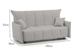 Sofá-cama Dabarc, sofá de 3 lugares, 100% Fabricado na Itália, Sofá da sala com abertura para carrinho, em tecido acolchoado, com braços padrão, 190x90h85 cm, Bege