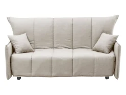 Sofá-cama Dabarc, sofá de 3 lugares, 100% Fabricado na Itália, Sofá da sala com abertura para carrinho, em tecido acolchoado, com braços padrão, 190x90h85 cm, Bege