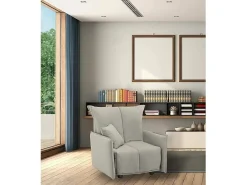 Sofá-cama Dabari, Sofá individual, 100% Fabricado na Itália, Poltrona de ala com abertura para carrinho, em tecido acolchoado, com braço padrão, 110x90h85 cm, Bege