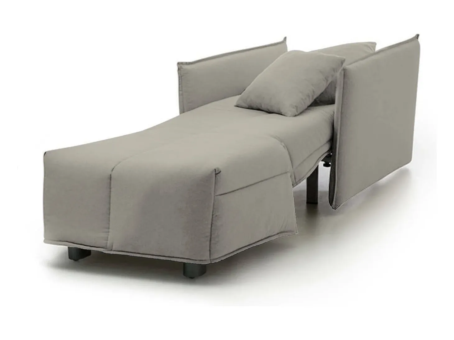 Sofá-cama Dabari, Sofá individual, 100% Fabricado na Itália, Poltrona de ala com abertura para carrinho, em tecido acolchoado, com braço padrão, 110x90h85 cm, Bege