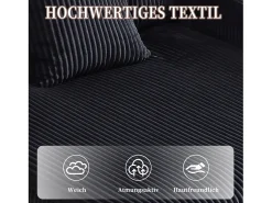 Sofá-cama de 3 lugares - 142 x 128 x 85 cm - com porta-copos + portas USB + LEDs - veludo - preto