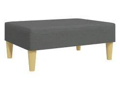 Sofá-cama de 2 lugares c/ apoio de pés tecido cinzento-escuro