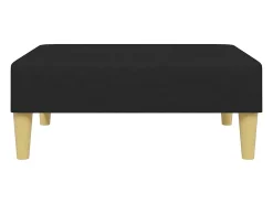 Sofá-cama de 2 lugares com apoio de pés tecido preto