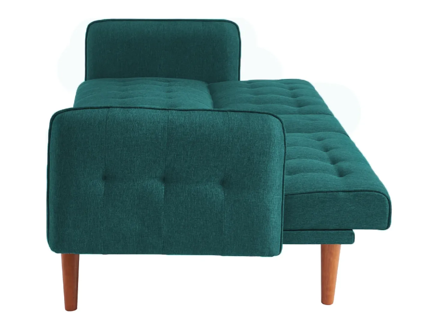 Sofá-cama de 3 lugares conversível verde com mesa central rebatível INVERNESS