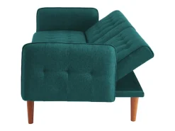 Sofá-cama de 3 lugares conversível verde com mesa central rebatível INVERNESS