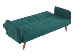 Sofá-cama de 3 lugares conversível verde com mesa central rebatível INVERNESS