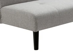 Sofá-cama de 3 lugares em tecido cinza claro com mesa CLOSIPA