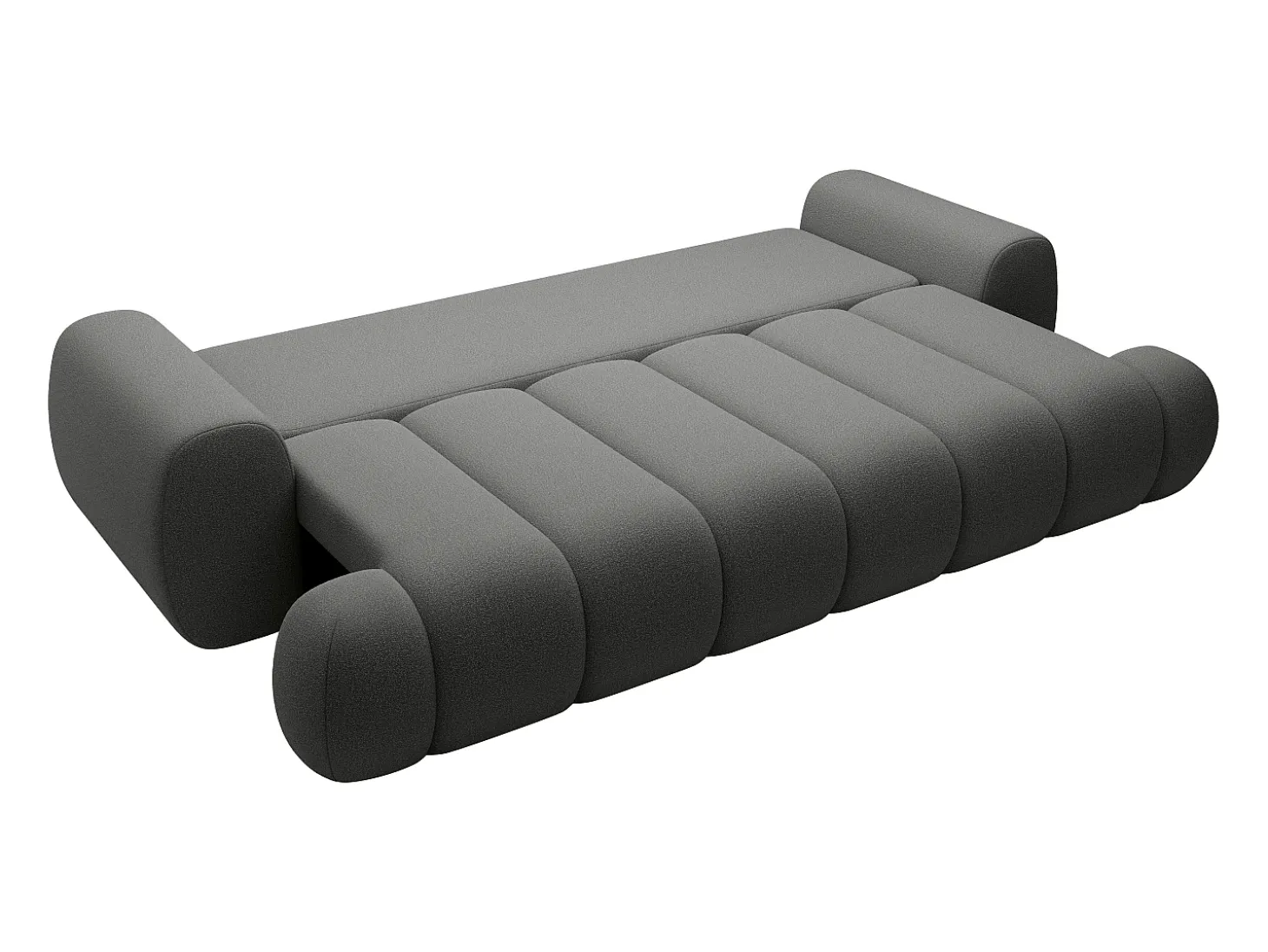 Sofá-cama de 4 lugares em tecido cinza FRIDORA