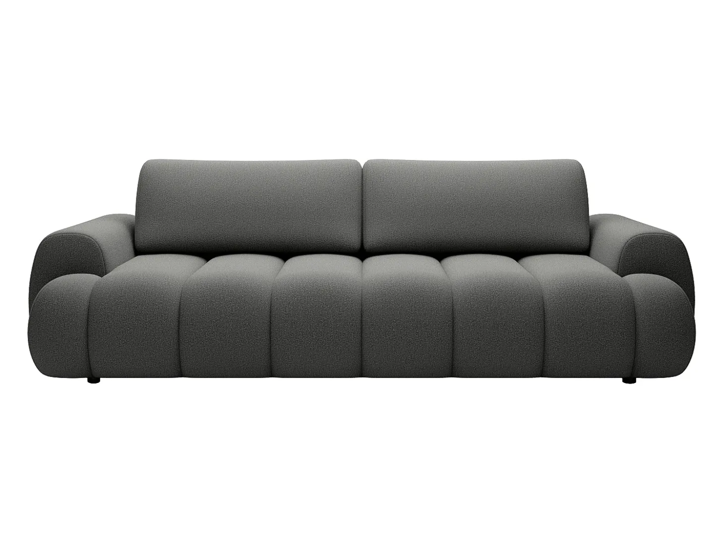 Sofá-cama de 4 lugares em tecido cinza FRIDORA