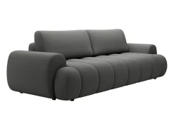 Sofá-cama de 4 lugares em tecido cinza FRIDORA
