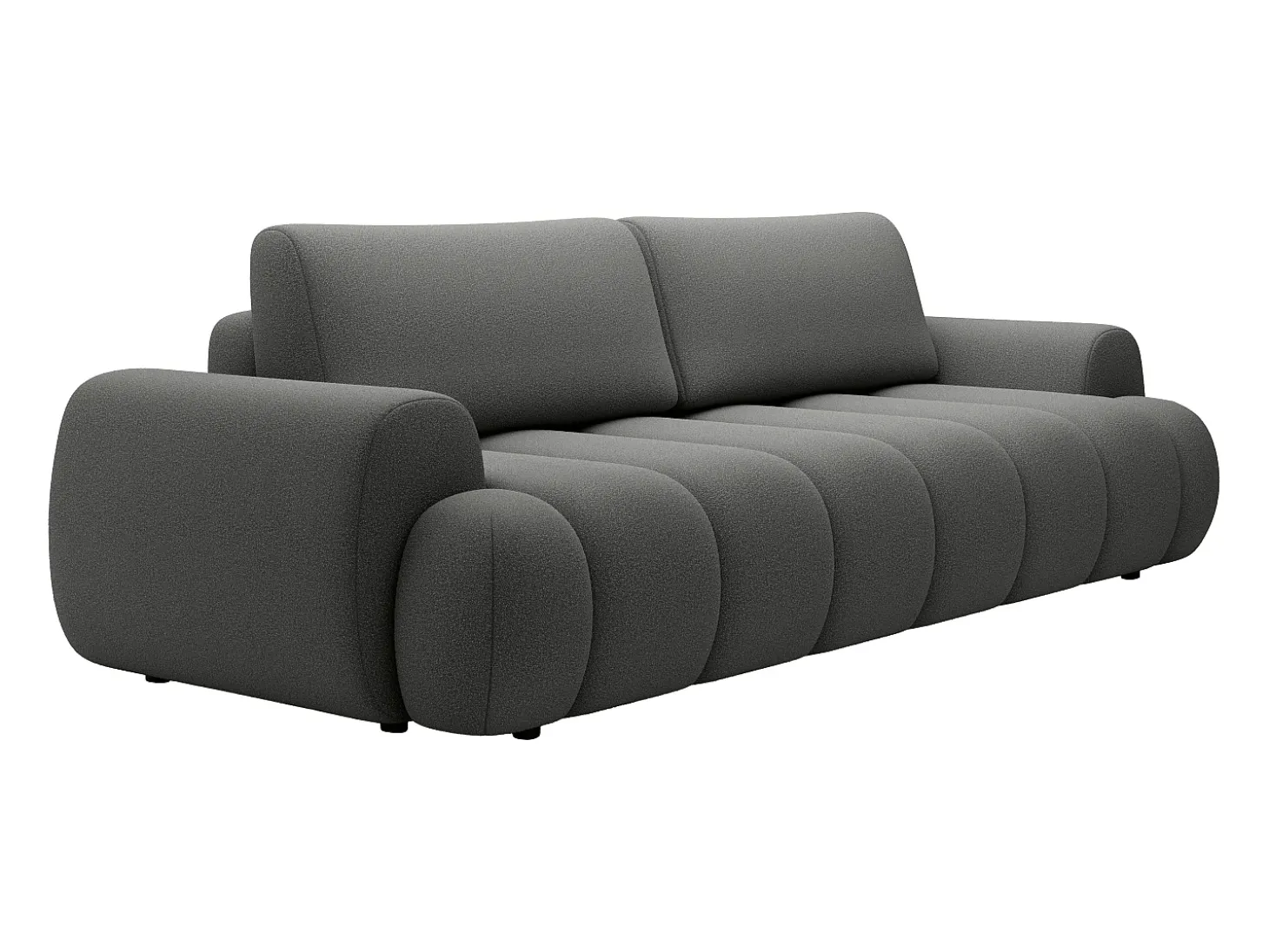 Sofá-cama de 4 lugares em tecido cinza FRIDORA