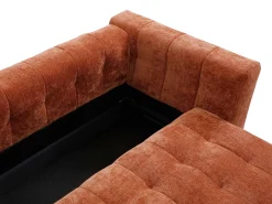 Sofá-cama de 3 lugares em tecido texturizado terracota PANILO