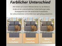 Sofá-cama de 2 lugares, sofá-cama dobrável em tecido de linho - 127 x 75/180 x 94 cm - com função dormir e encosto ajustável - Cinza