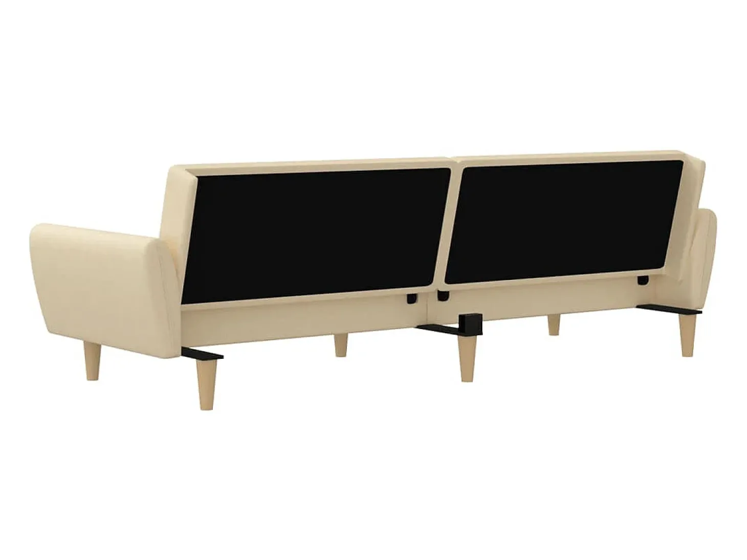 Sofá-cama de 2 lugares tecido cor creme