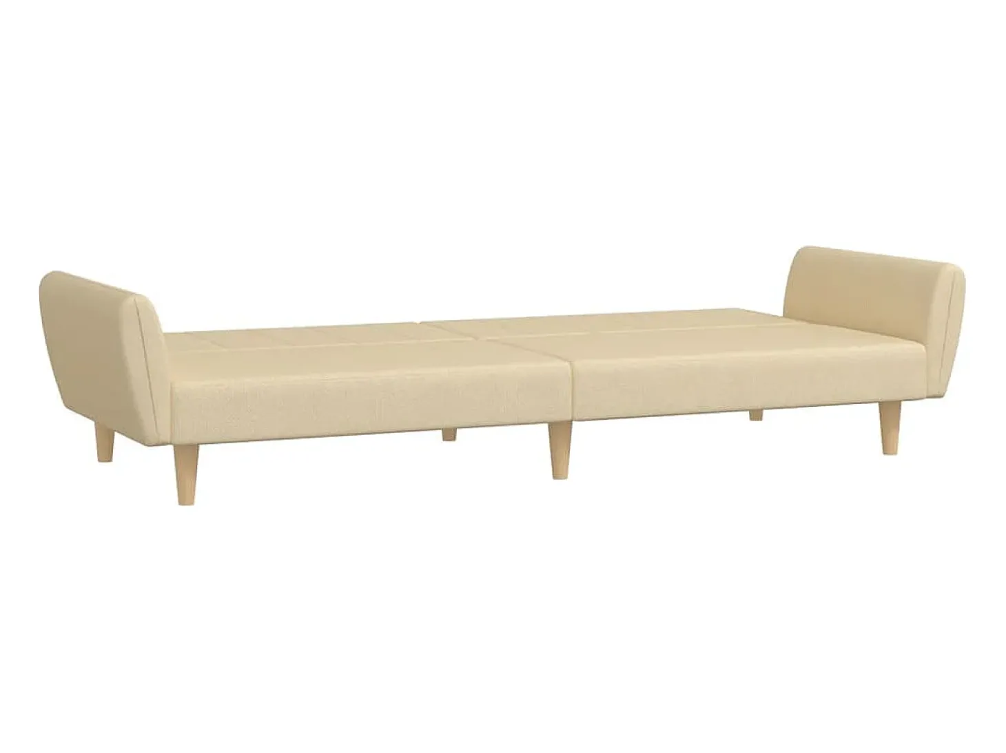 Sofá-cama de 2 lugares tecido cor creme