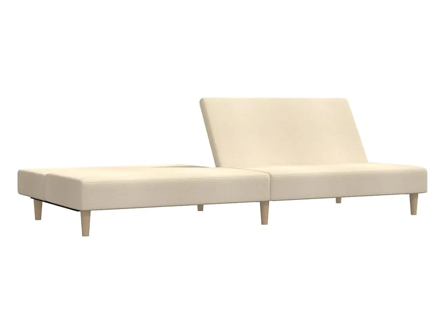 Sofá-cama de 2 lugares tecido cor creme