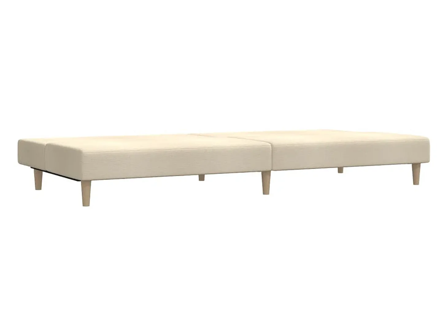 Sofá-cama de 2 lugares tecido cor creme