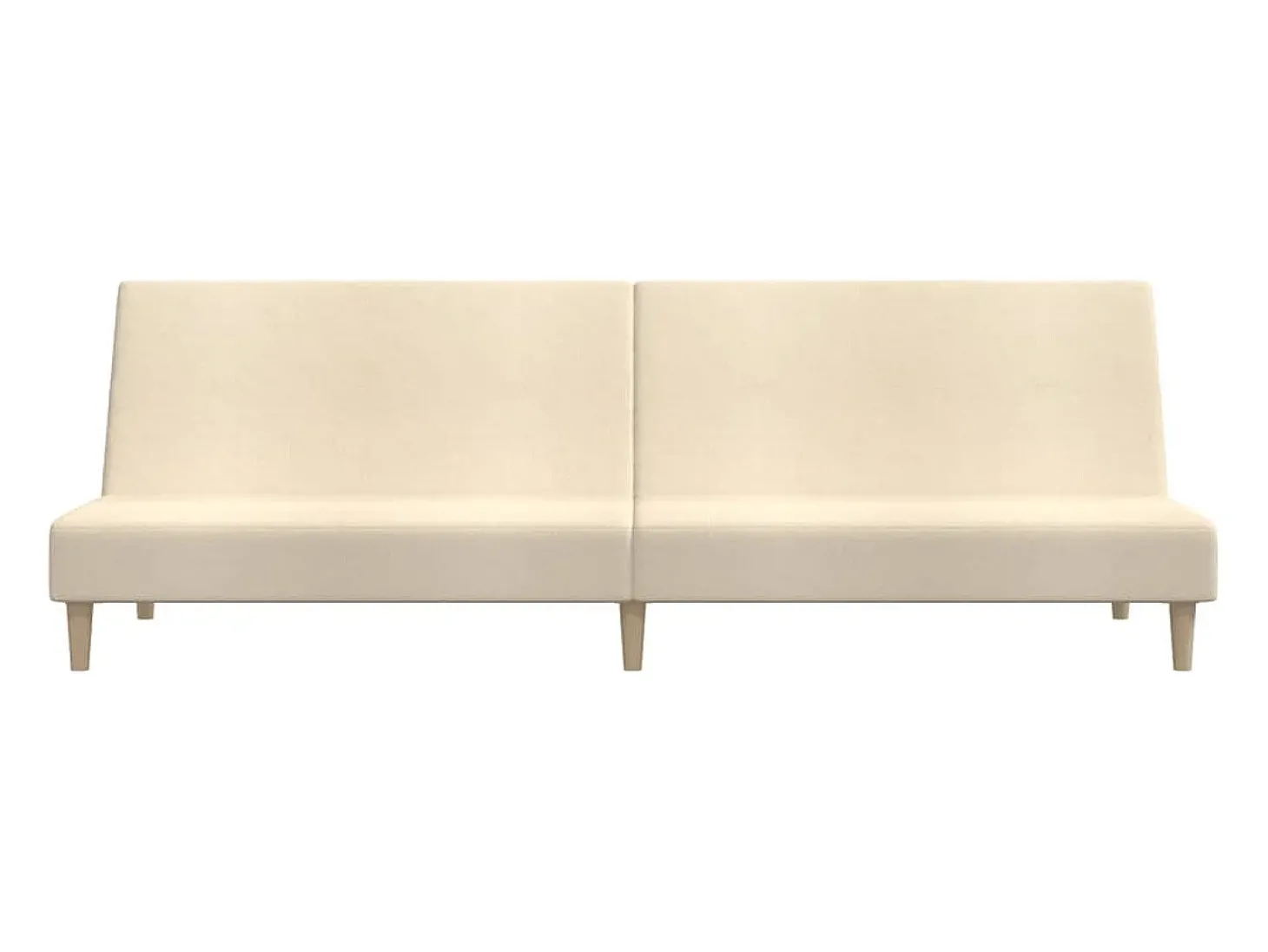Sofá-cama de 2 lugares tecido cor creme