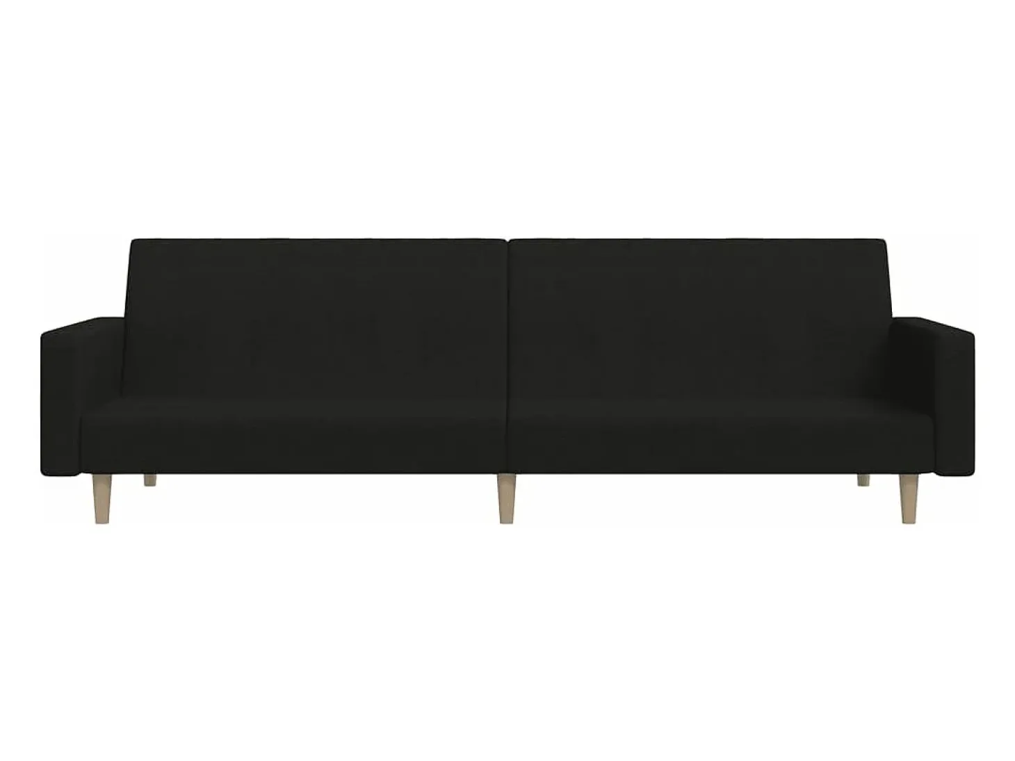 Sofá-cama de 2 lugares tecido preto