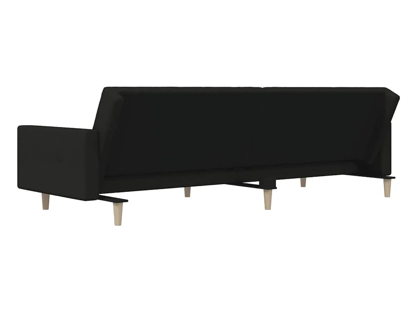 Sofá-cama de 2 lugares tecido preto