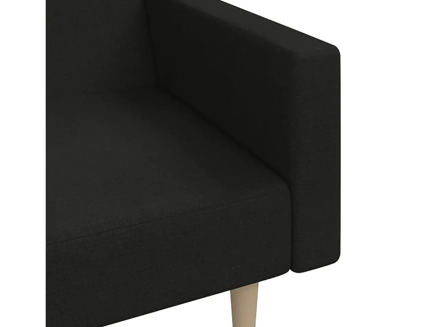 Sofá-cama de 2 lugares tecido preto