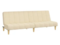 Sofá-cama de 2 lugares tecido cor creme PT186215