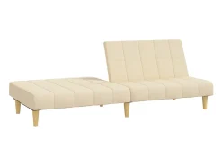 Sofá-cama de 2 lugares tecido cor creme PT186215