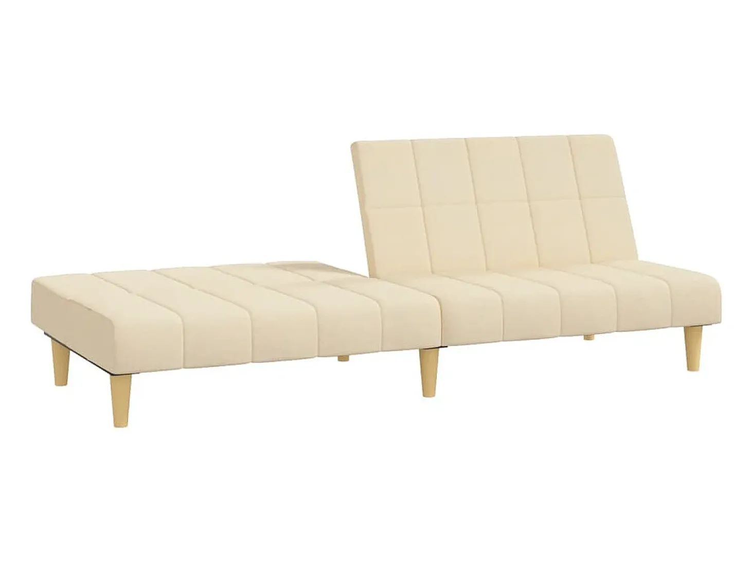 Sofá-cama de 2 lugares tecido cor creme PT186215