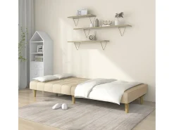 Sofá-cama de 2 lugares tecido cor creme PT186215