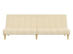 Sofá-cama de 2 lugares tecido cor creme PT186215
