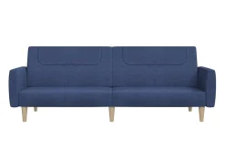 Sofá-cama de 2 lugares tecido azul PT471163