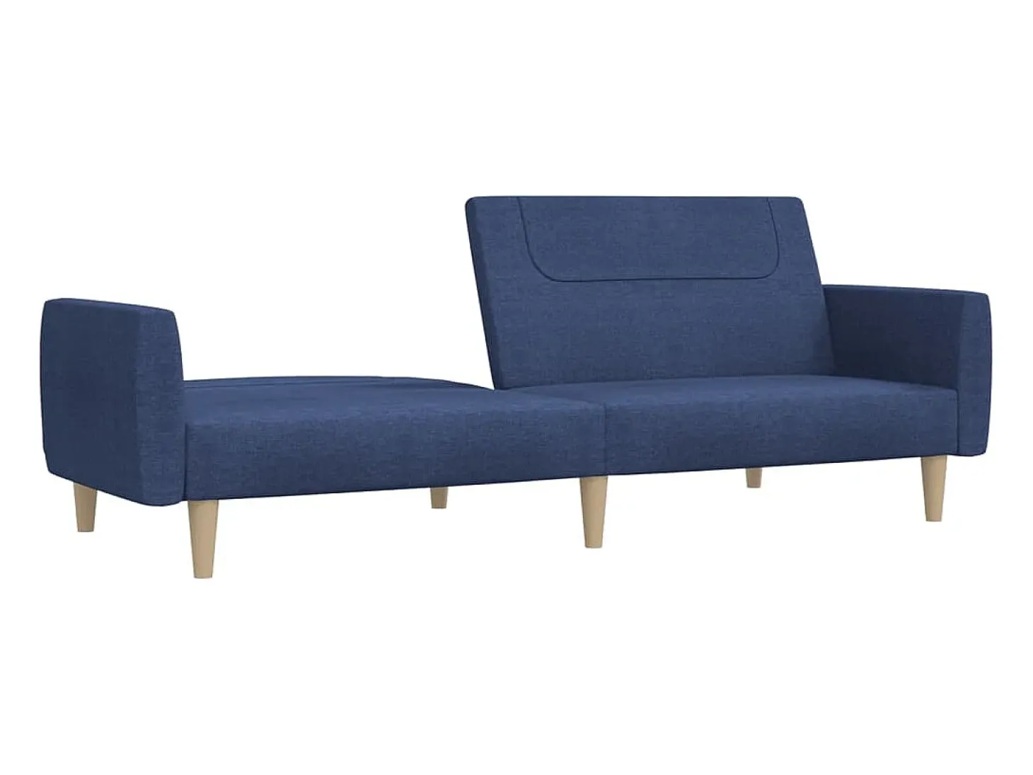 Sofá-cama de 2 lugares tecido azul PT471163