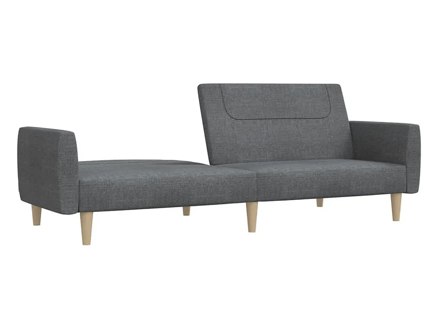 Sofá-cama de 2 lugares tecido cinzento-claro PT615282