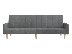 Sofá-cama de 2 lugares tecido cinzento-claro PT939767