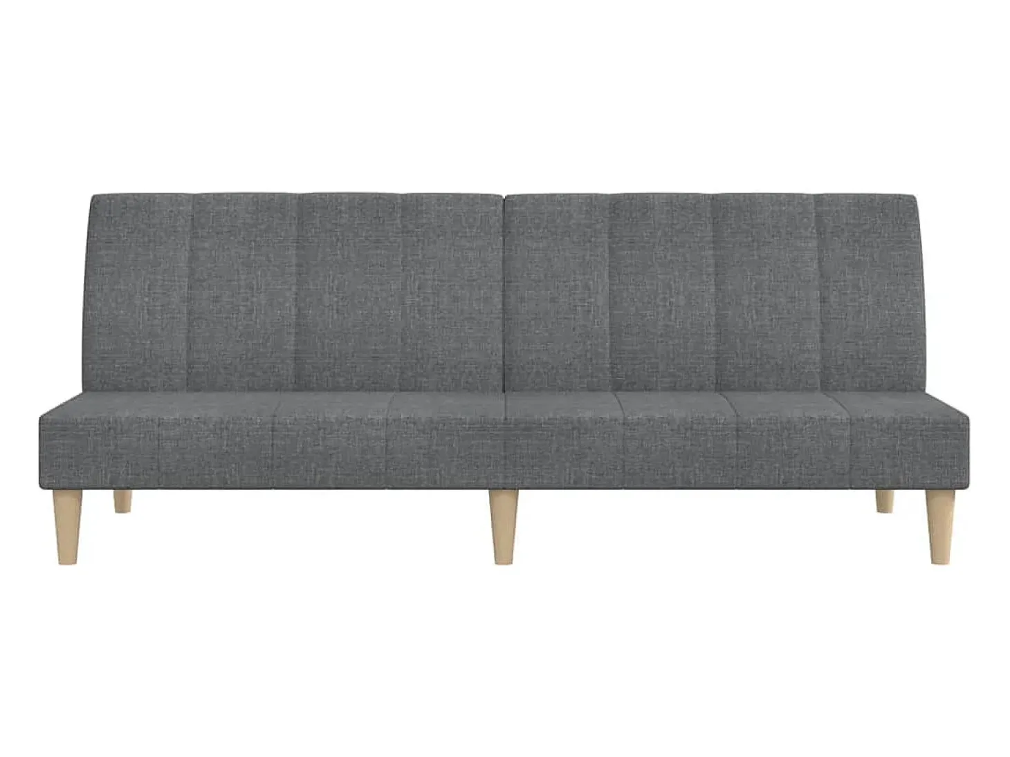 Sofá-cama de 2 lugares tecido cinzento-claro