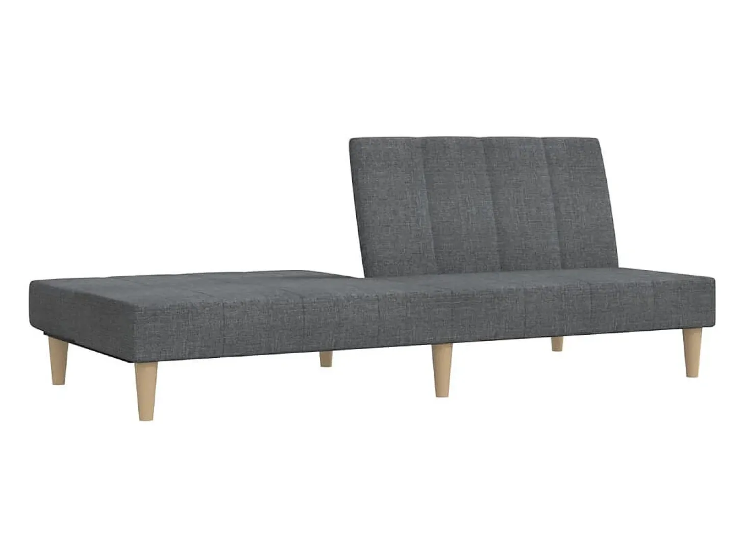 Sofá-cama de 2 lugares tecido cinzento-claro