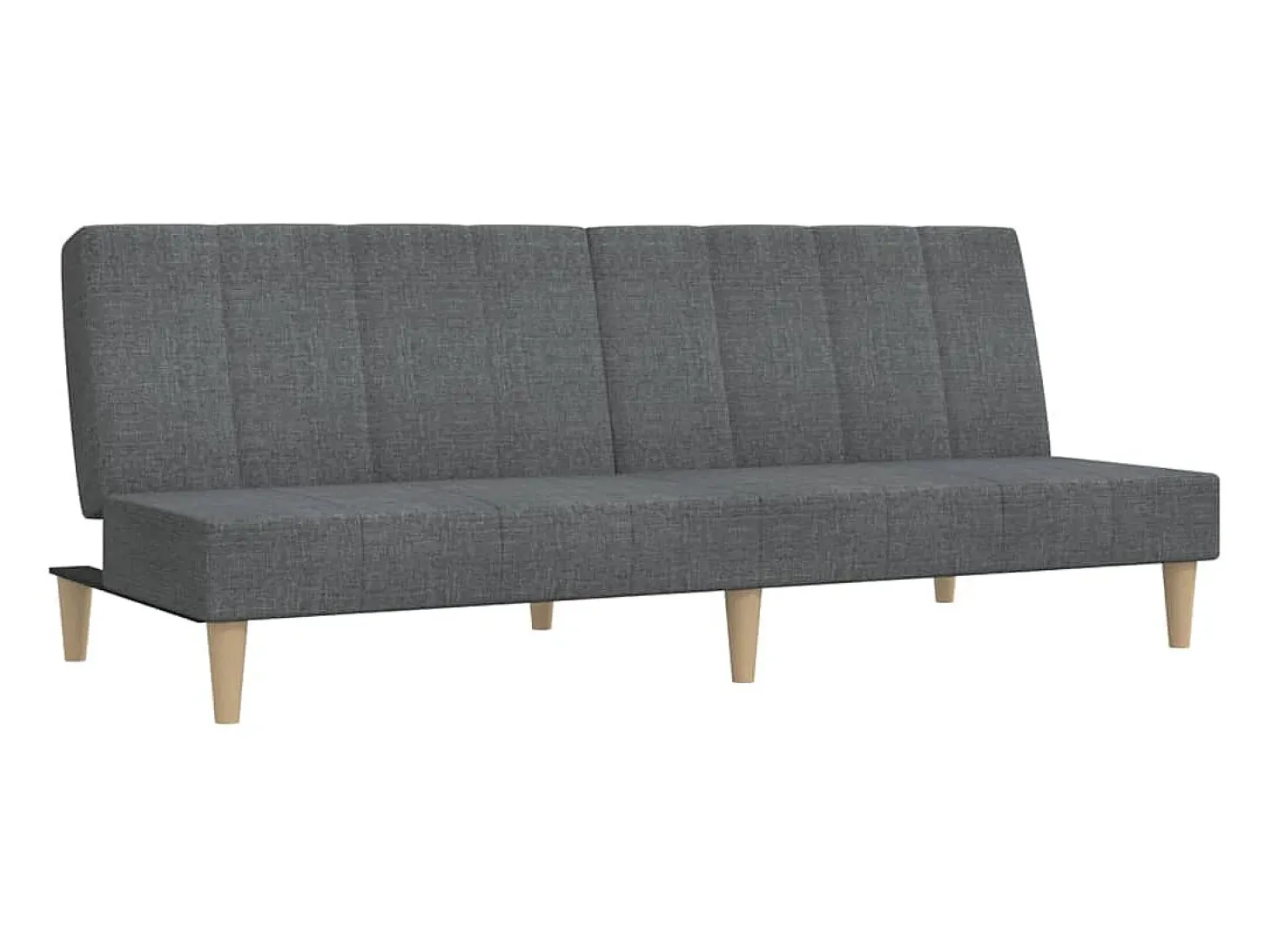 Sofá-cama de 2 lugares tecido cinzento-claro