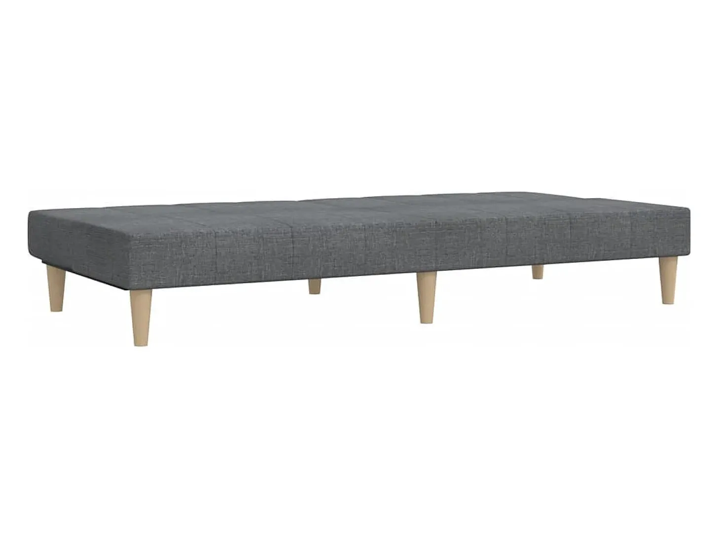 Sofá-cama de 2 lugares tecido cinzento-claro