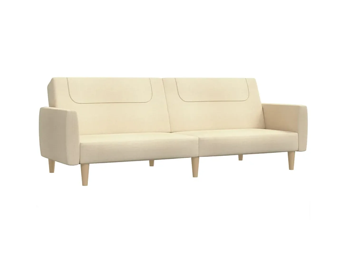 Sofá-cama de 2 lugares tecido cor creme