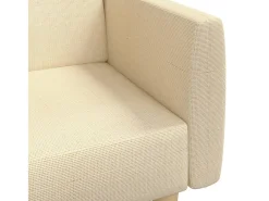 Sofá-cama de 2 lugares tecido cor creme
