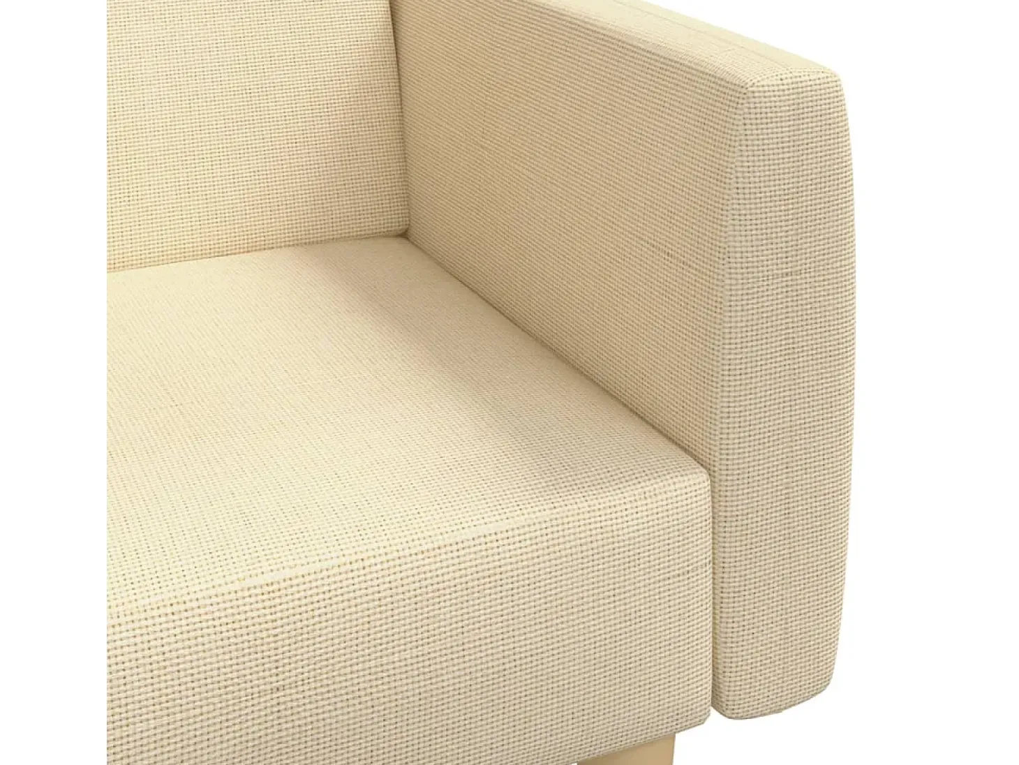 Sofá-cama de 2 lugares tecido cor creme