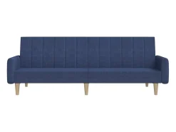 Sofá-cama de 2 lugares tecido azul PT211046