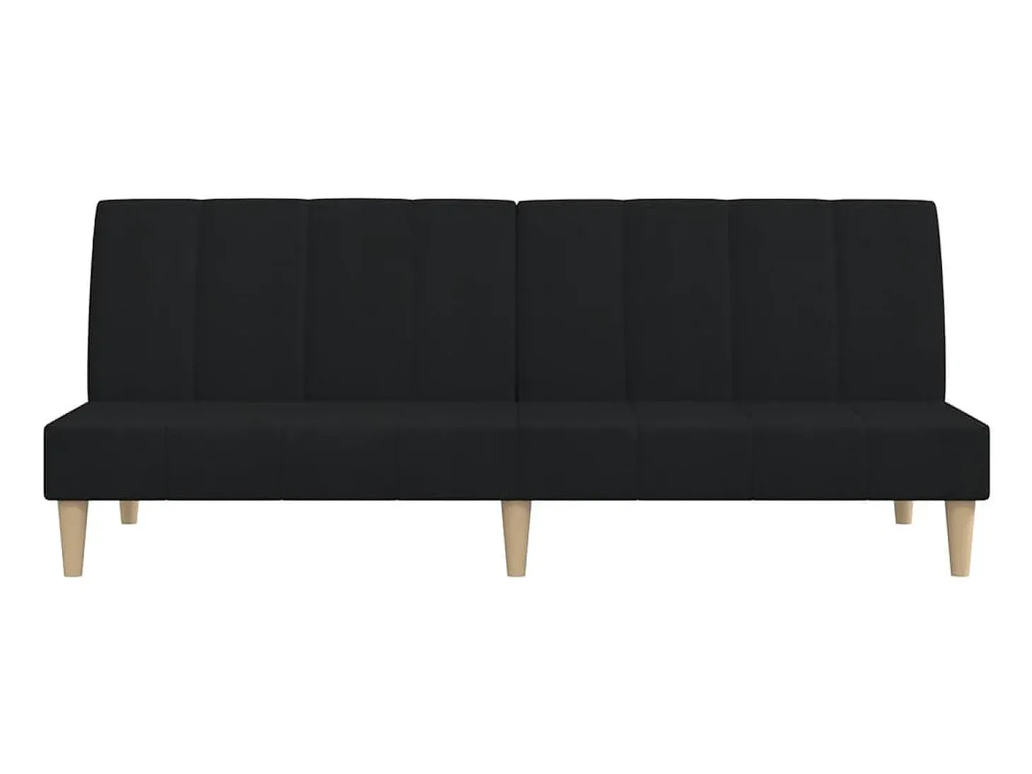 Sofá-cama de 2 lugares tecido preto
