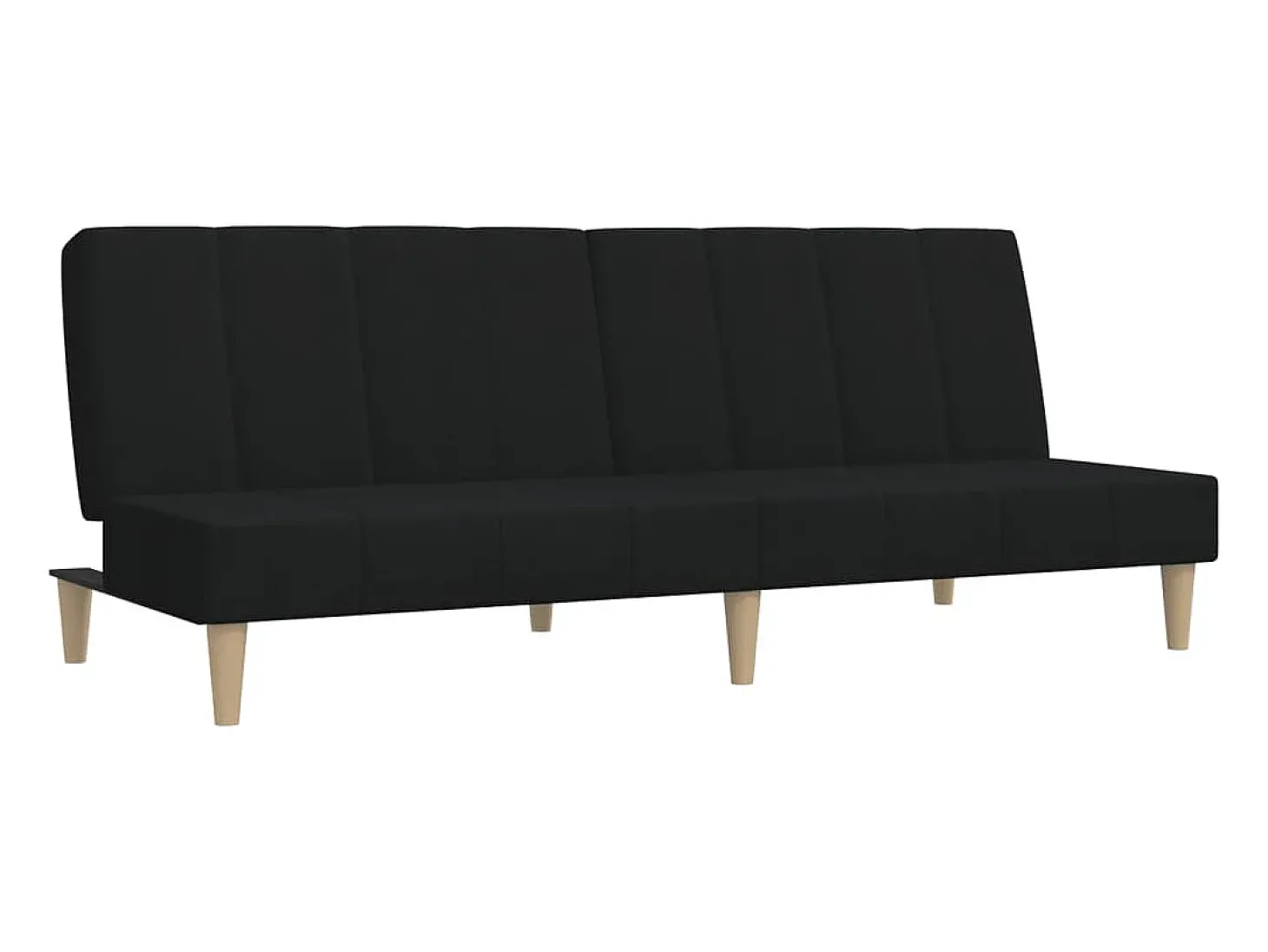 Sofá-cama de 2 lugares tecido preto