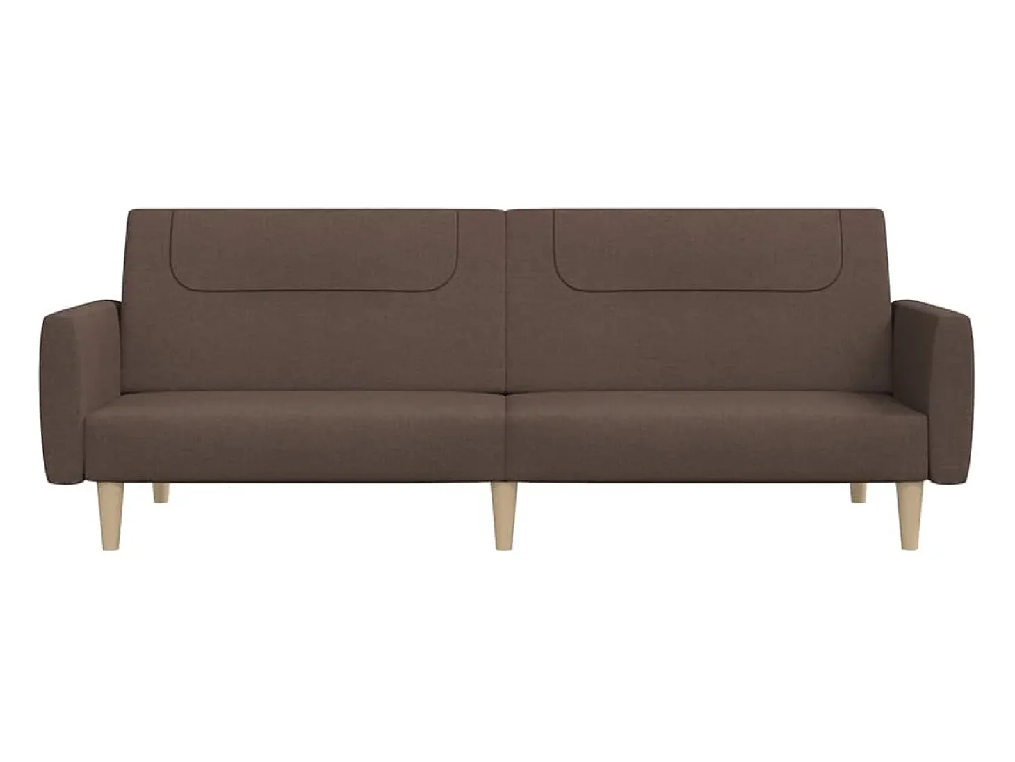 Sofá-cama de 2 lugares tecido cinzento-acastanhado PT836816